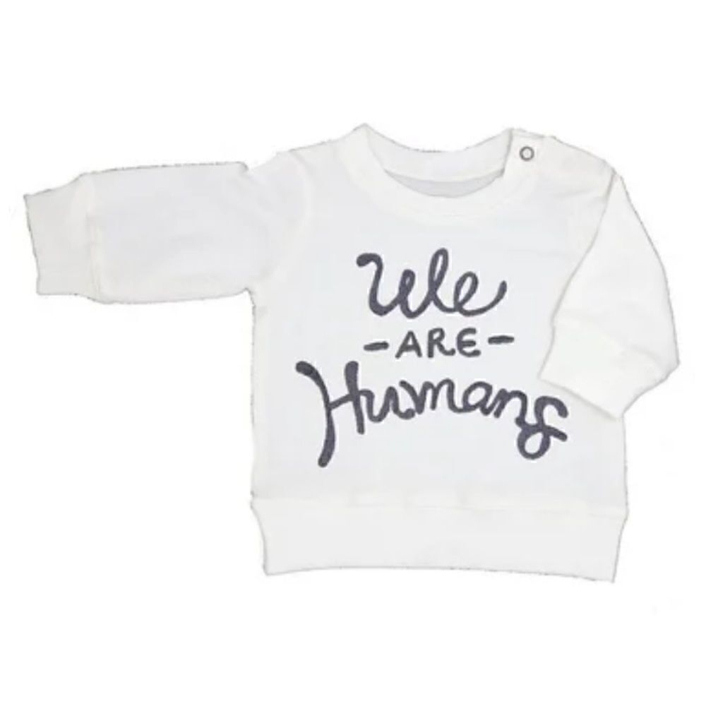 Milktology, We Are Humans Sweater, Cream
Size: 9m